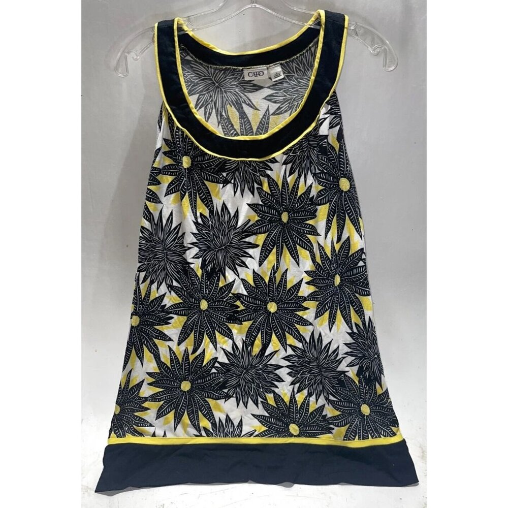 Cato Woman Floral‎ Print Sleeveless Crochet Neck Tunic Dress Women's Size Large
